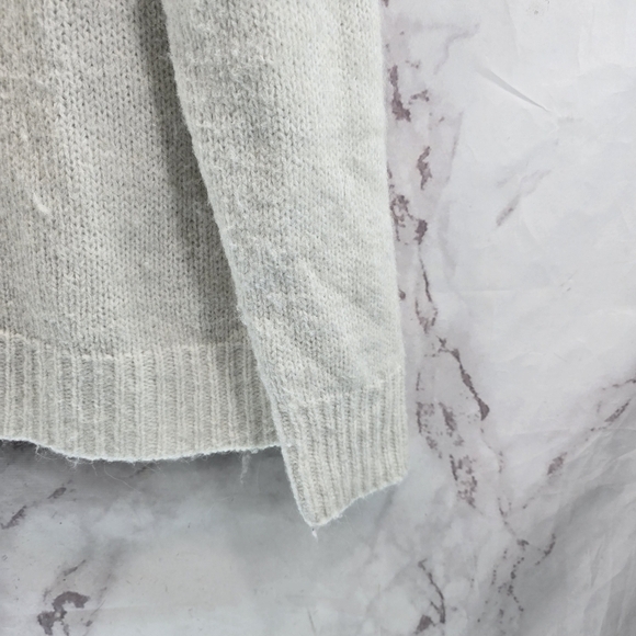 Zara Sweater Womens Small White Wool Alpaca Crew Boxy Oversized Chunky - Picture 4 of 12